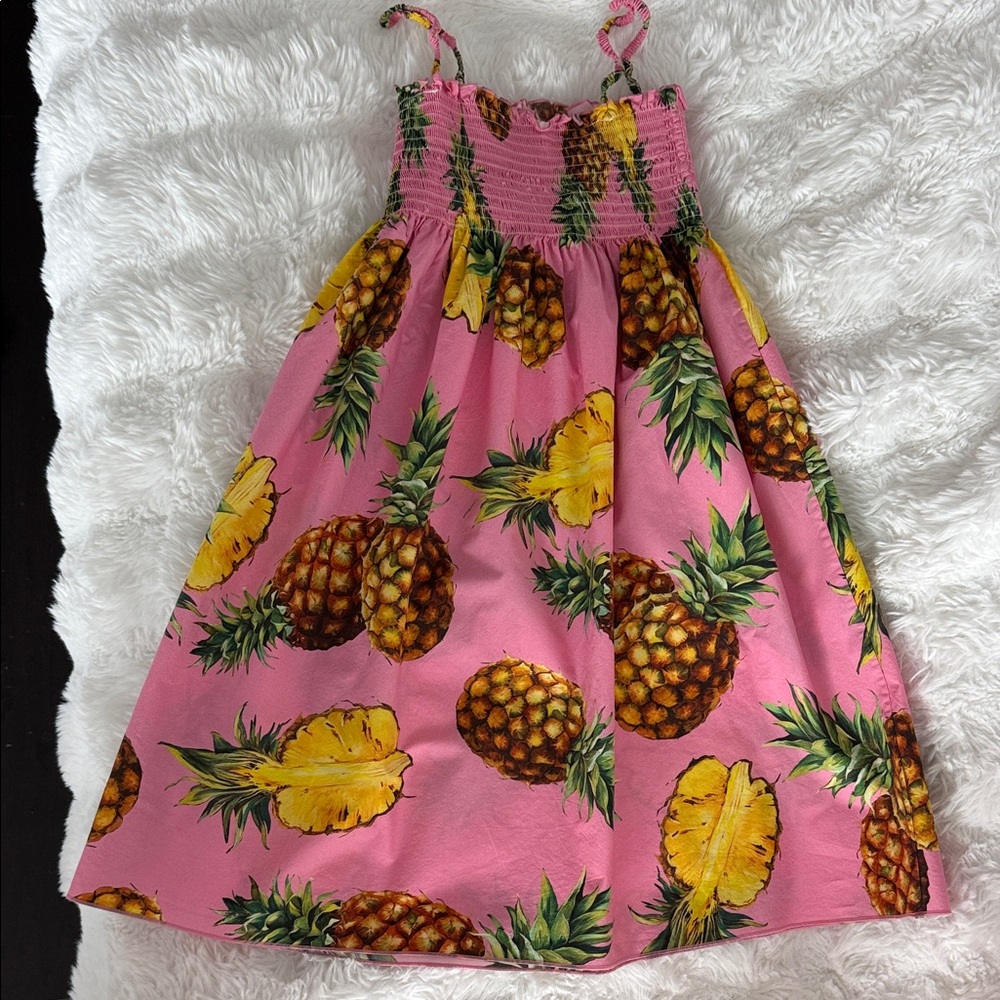 Dolce&Gabbana Pink Pineapple Print Dress size 12
